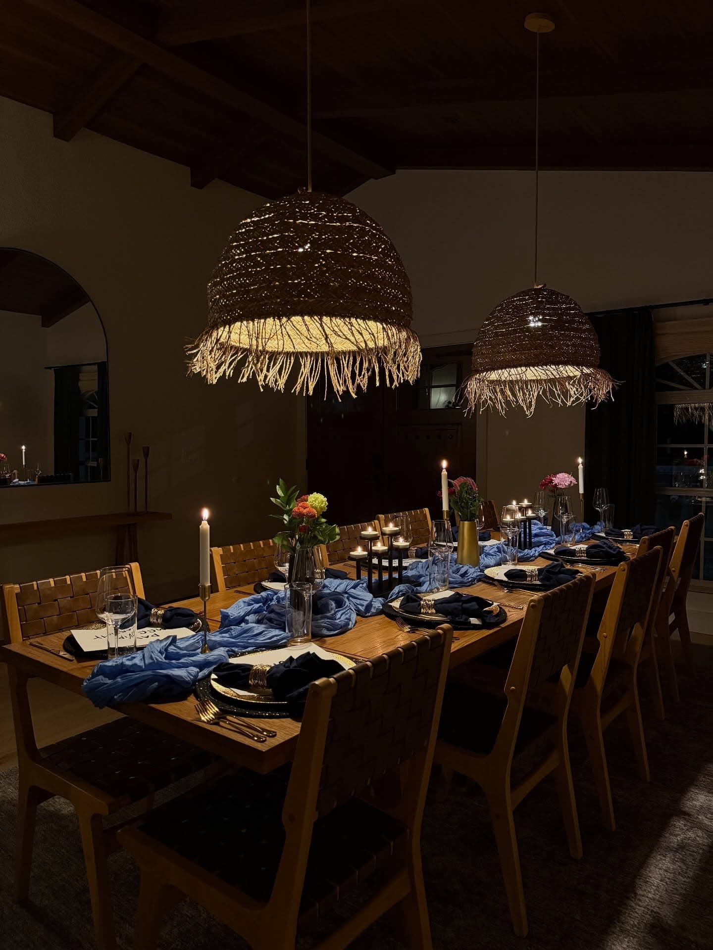 A table set for a Luma Society dinner